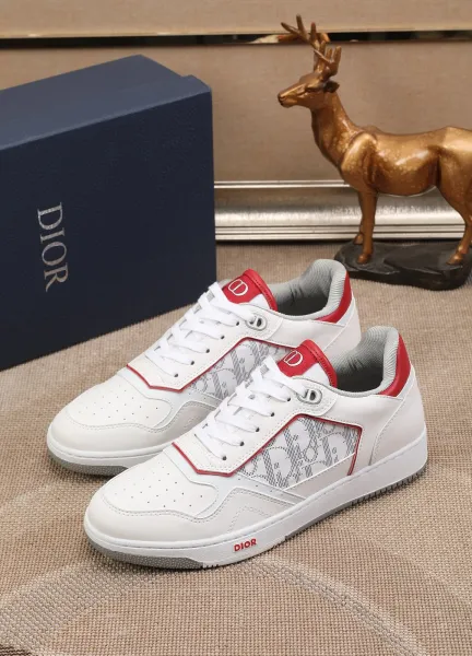 Dior B23 Oblique Olive Green and White Sneakers - 37