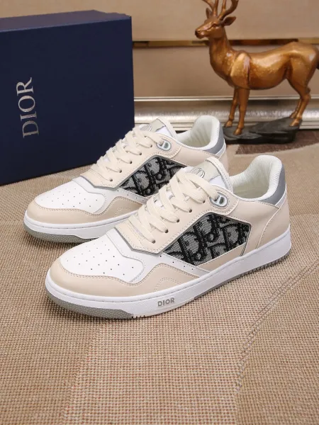Dior B23 Oblique Olive Green and White Sneakers - 17