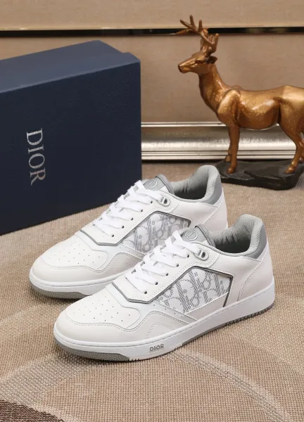 Dior B23 Oblique Olive Green and White Sneakers - 36