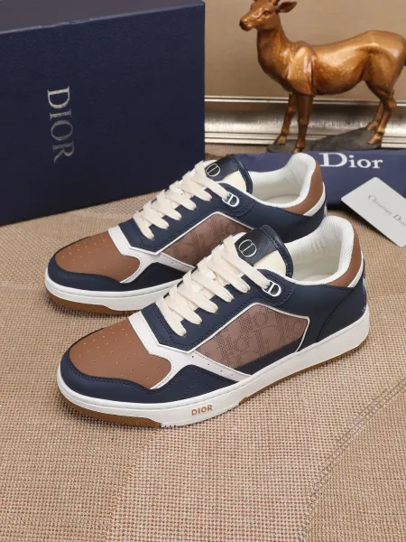 Dior B23 Oblique Olive Green and White Sneakers - 26
