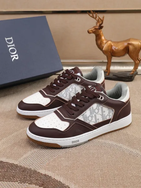 Dior B23 Oblique Olive Green and White Sneakers - 7