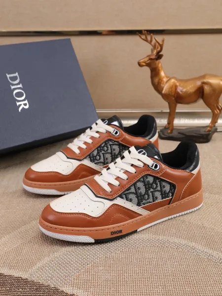 Dior B23 Oblique Olive Green and White Sneakers - 5