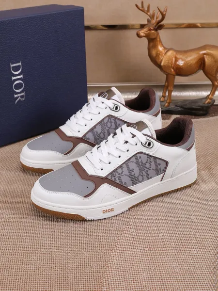 Dior B23 Oblique Olive Green and White Sneakers - 28