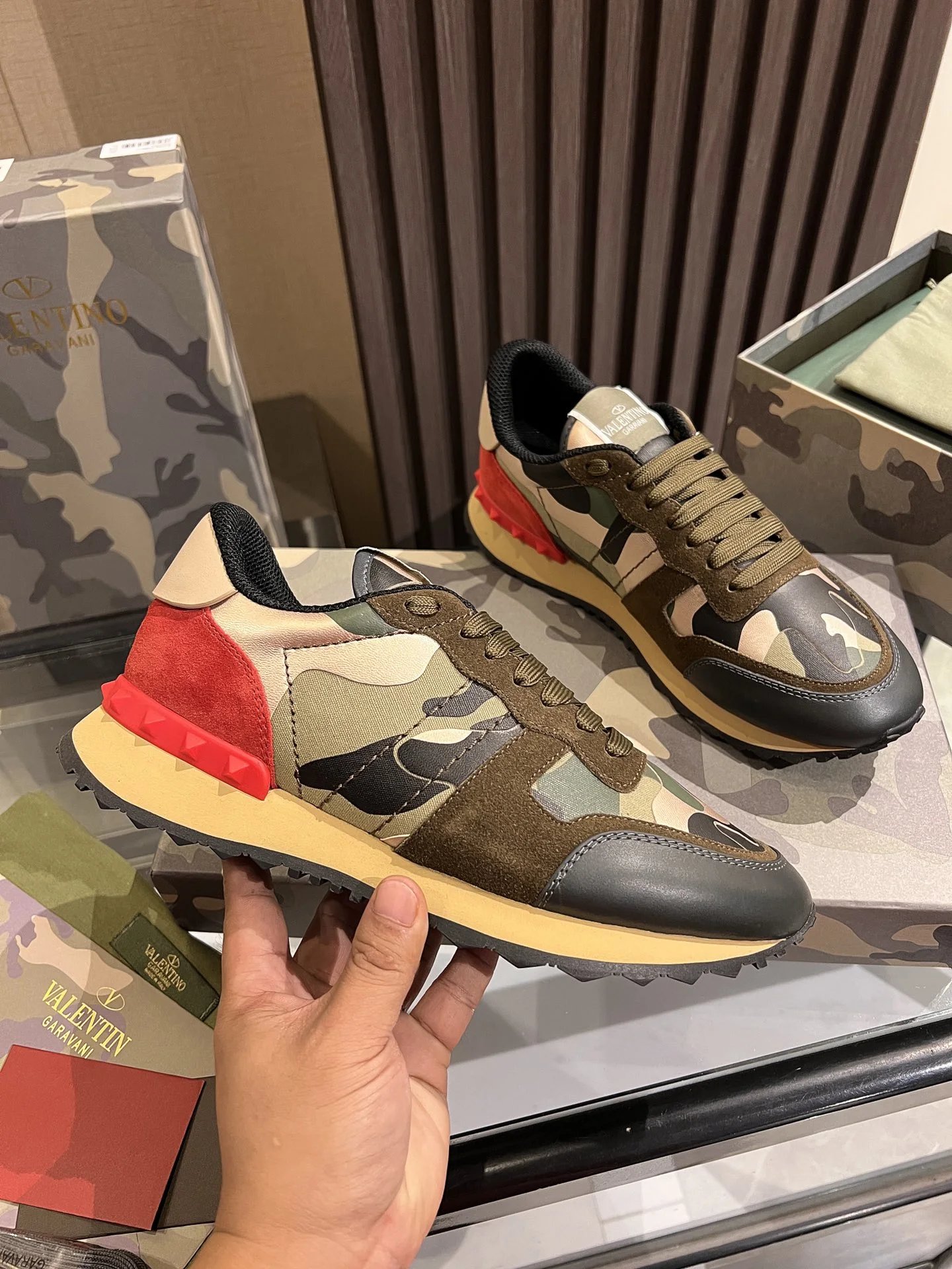 2025ss Rivet camouflage series insole with high elasticity latex paddingROCKRUNNER shoes