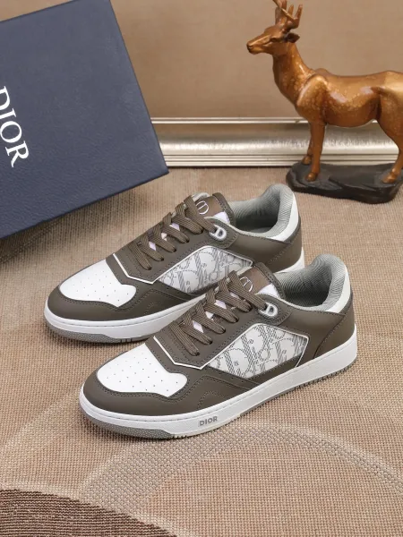 Dior B23 Oblique Olive Green and White Sneakers - 6