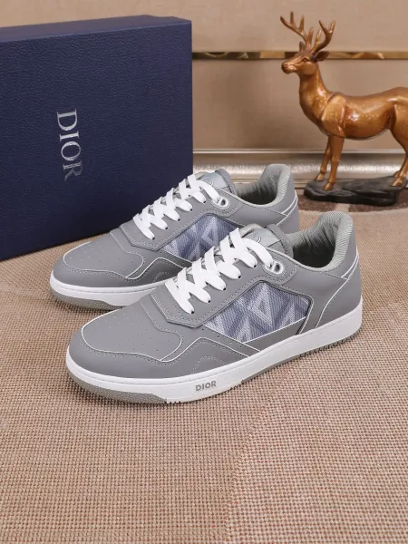 Dior B23 Oblique Olive Green and White Sneakers - 14