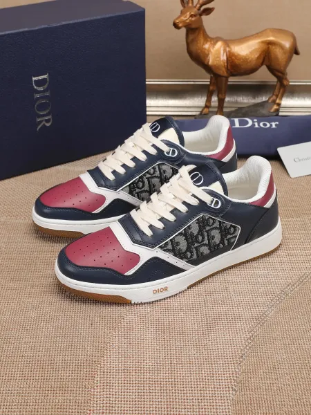 Dior B23 Oblique Olive Green and White Sneakers - 27