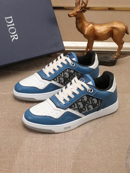 Dior B23 Oblique Olive Green and White Sneakers - 29
