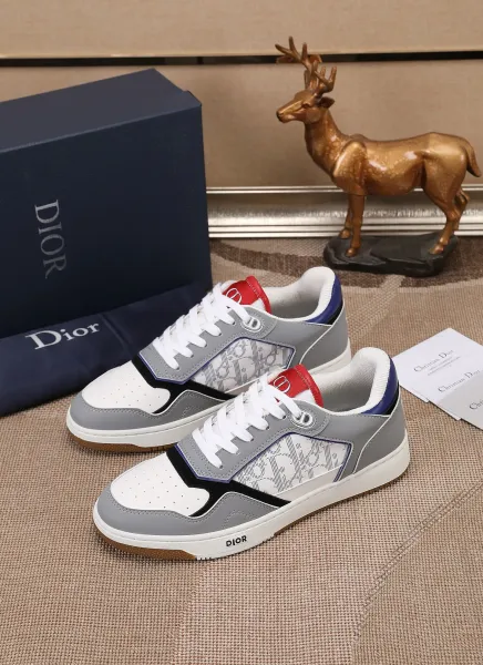 Dior B23 Oblique Olive Green and White Sneakers - 32