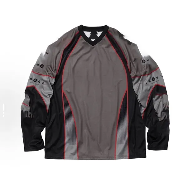 Image Project Jersey Gray Black Red Performance Long-Sleeve Cycling Jersey - 1