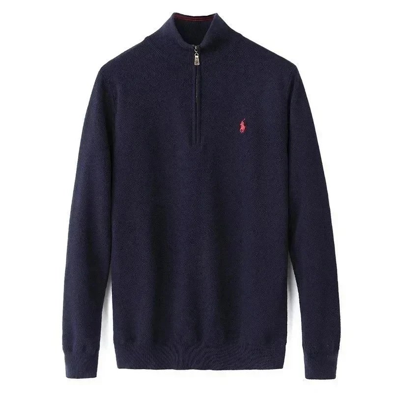 1/4 Zip Knit Top Royal Blue