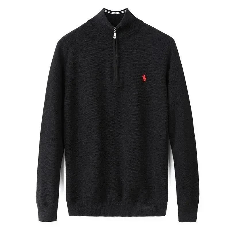 1/4 Zip Knit Top Black