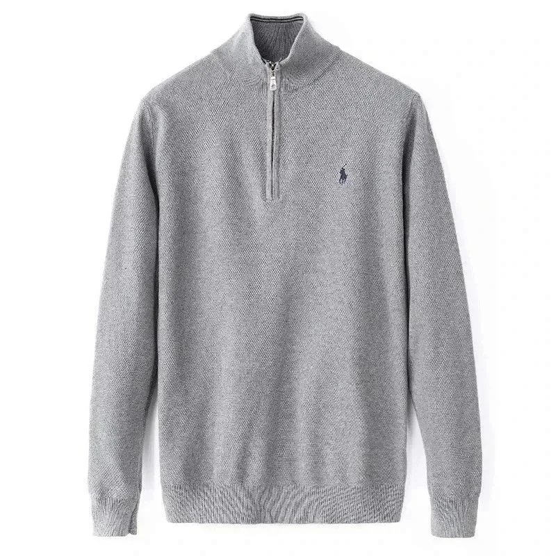 1/4 Zip Knit Top Grey