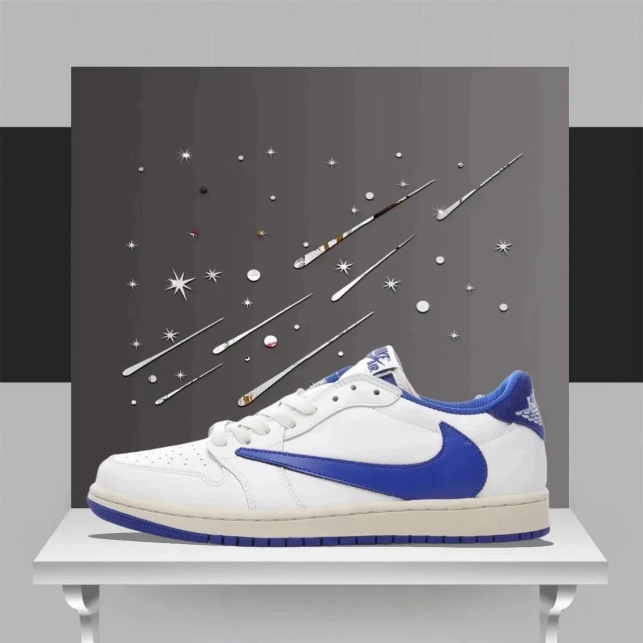 Pure Original AJ1 Low - Blue White Reverse Hook