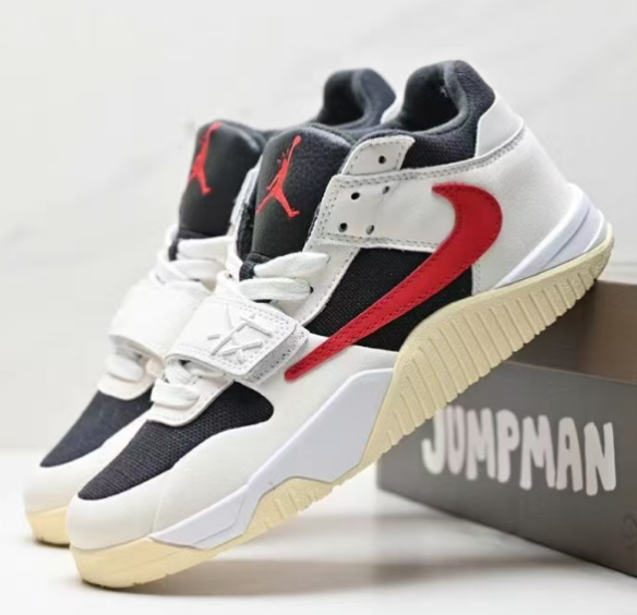 Pure Original AJ1 Low - Black Red Mid Top Reverse Hook
