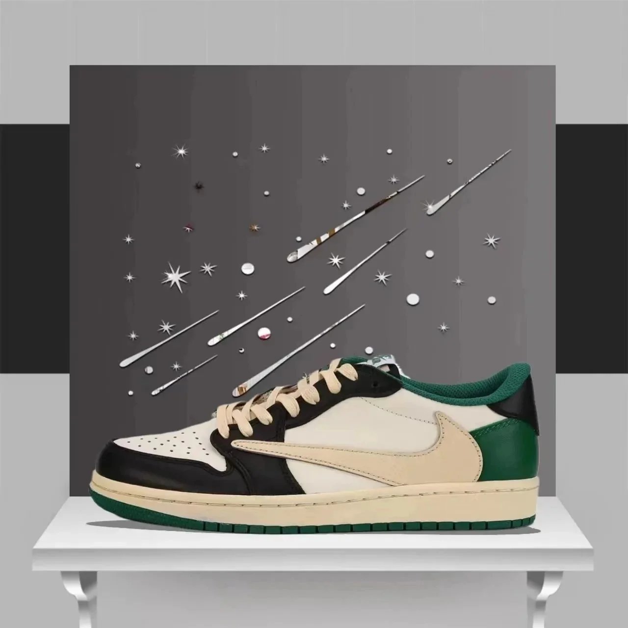 Pure Original AJ1 Low - White Beige Reverse Hook