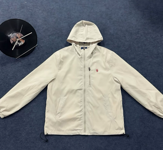 White windbreaker