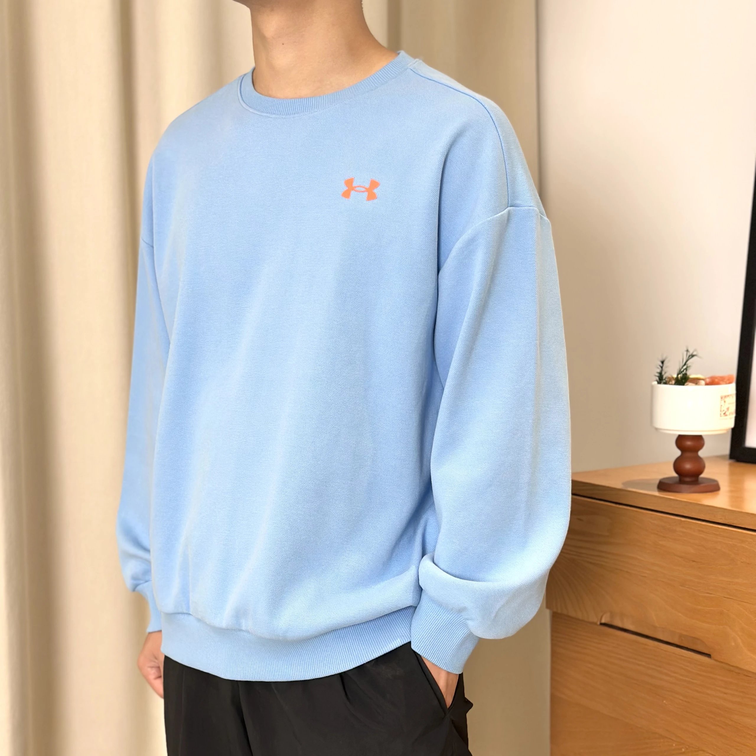 春节不打烊秒杀款02安德玛圆领运动长袖卫衣购两件送安德玛袜子一双叶Y茜力推  秋冬必买系列冬日首件呼吸感神衣4色百搭130170尺码可选 10