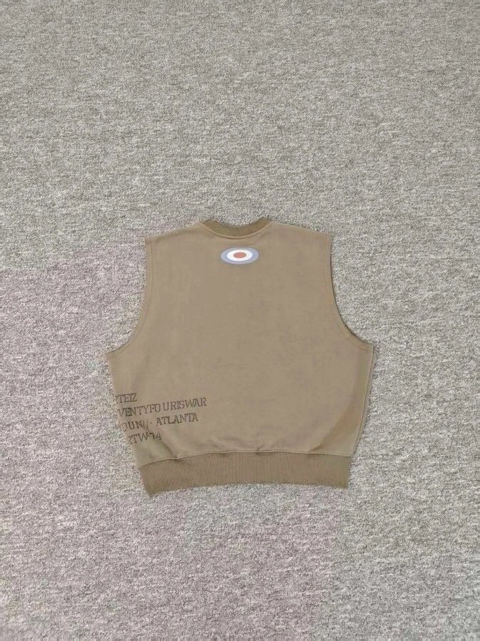 Washed French Terry Sleeveless Hoodie Vest