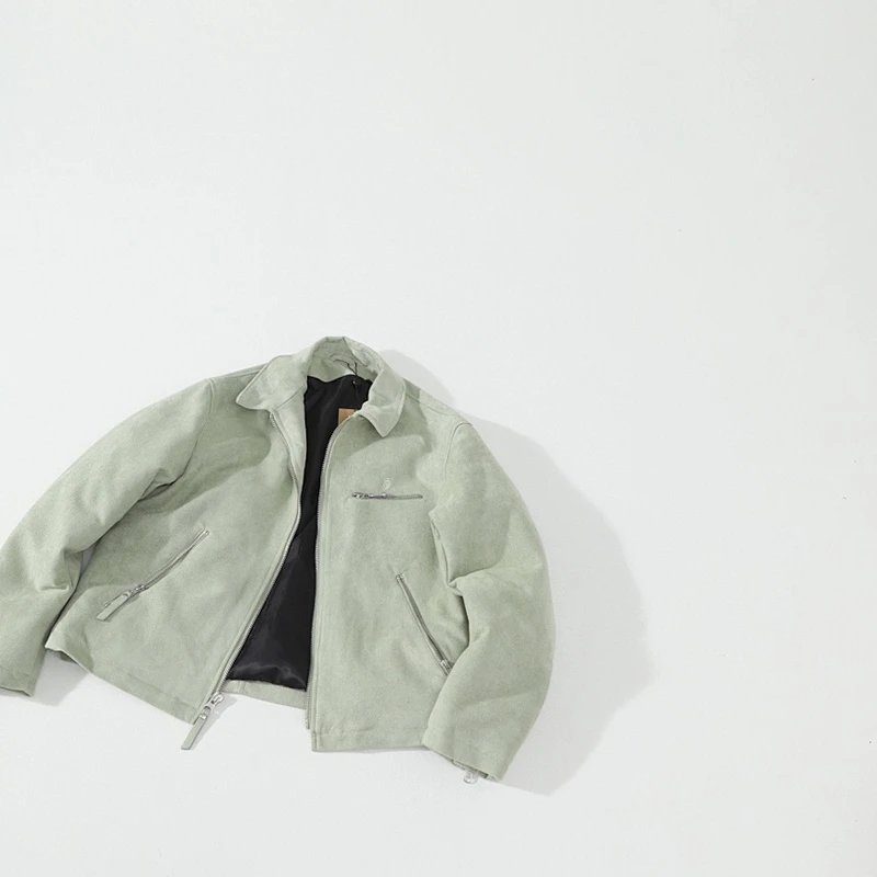 Light Green Faux Leather Jacket