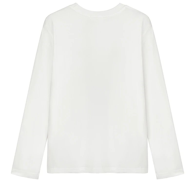 Peach Heart Logo Embroidered Long Sleeve T-Shirt