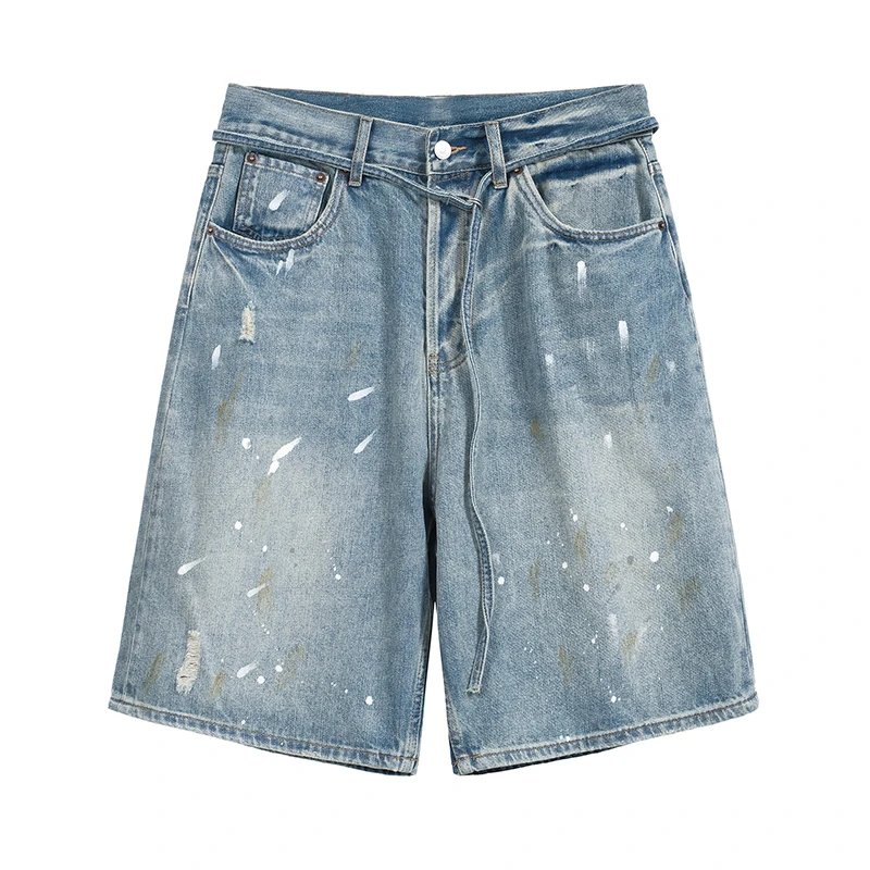 Vintage Hand-Painted Denim Shorts