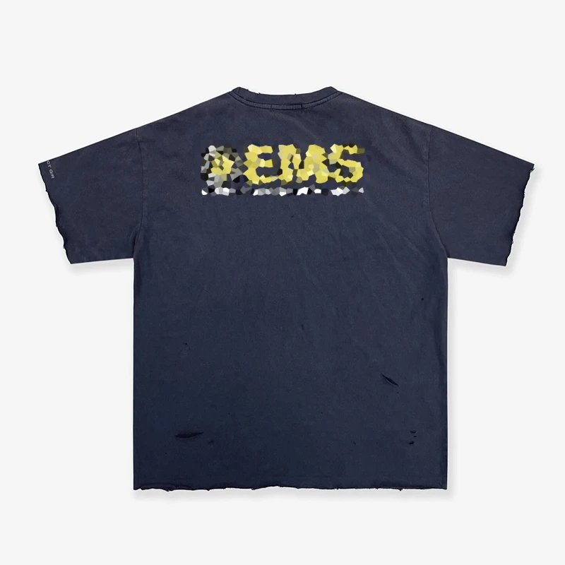 Badge Logo Tagline Distressed T-Shirt photo 2