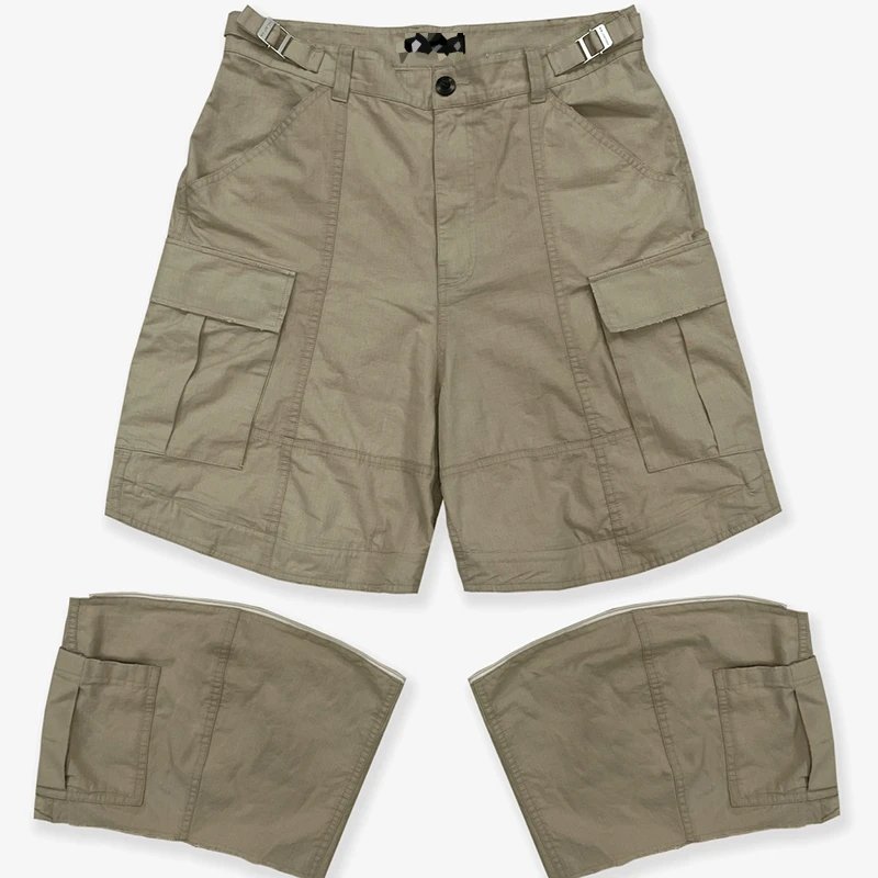 Deconstructed Zip Patchwork Cargo Shorts
