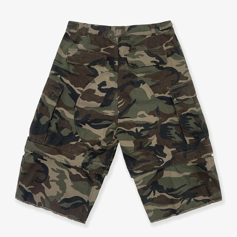 Deconstructed Zip Patchwork Cargo Shorts photo 7