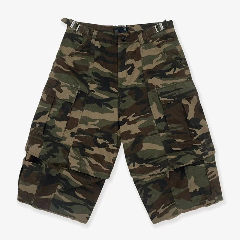 Deconstructed Zip Patchwork Cargo Shorts photo 2