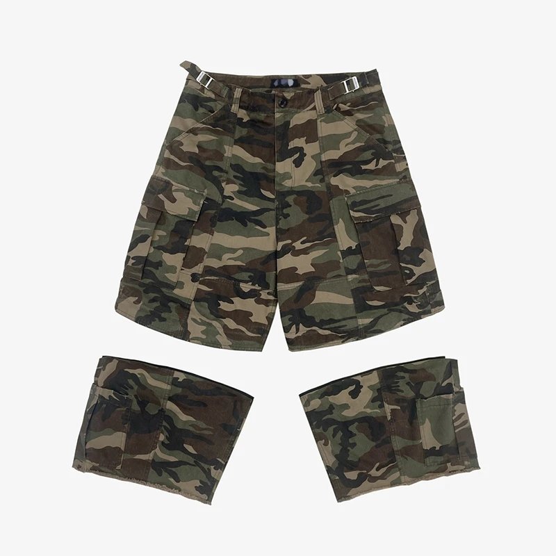 Deconstructed Zip Patchwork Cargo Shorts photo 6