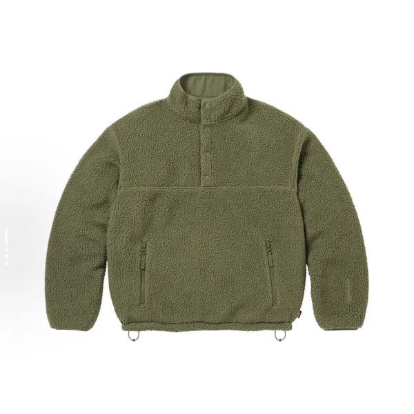 Design Camo Fleece-Lined Half-Zip Jacket Multicolor Outerwear - 5