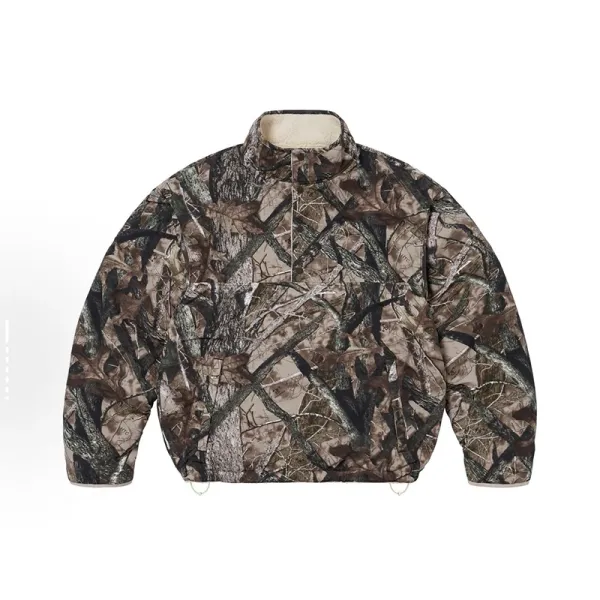 Design Camo Fleece-Lined Half-Zip Jacket Multicolor Outerwear - 1