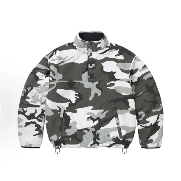 Design Camo Fleece-Lined Half-Zip Jacket Multicolor Outerwear - 4