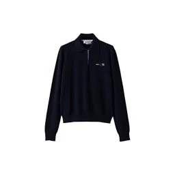 thumbnail for mi* navy blue striped panelled sweater