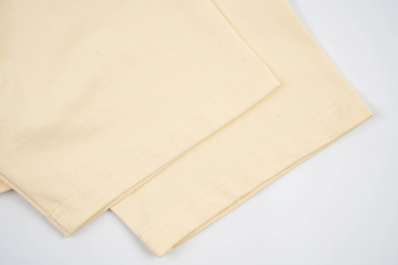 Ami Paris Heart Logo Embroidered Yellow T-Shirt - 6