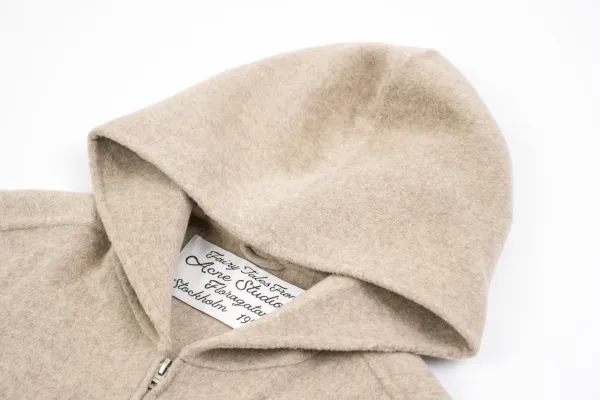 Acne Studios Zip-Up Hoodie Beige - 8
