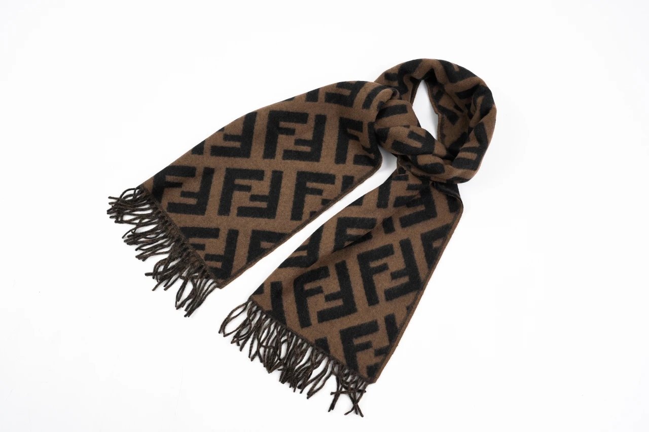 Fendi FF Motif Scarf Tobacco