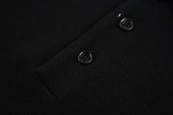 Celine Triomphe Logo Black Polo with White Trim Polo Shirt - 6
