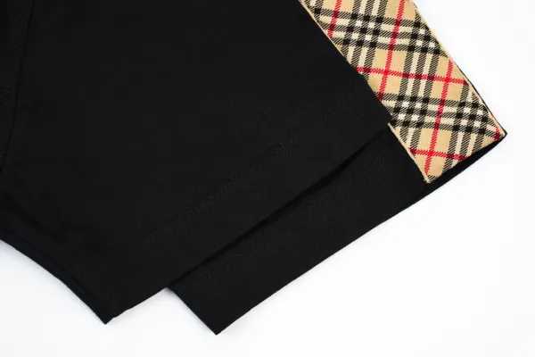 Burberry Check-Panel T-Shirt Black - 6