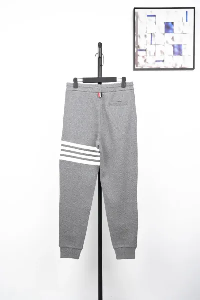 Thom Browne Four-Bar Stripe Gray Sweatpants - 14