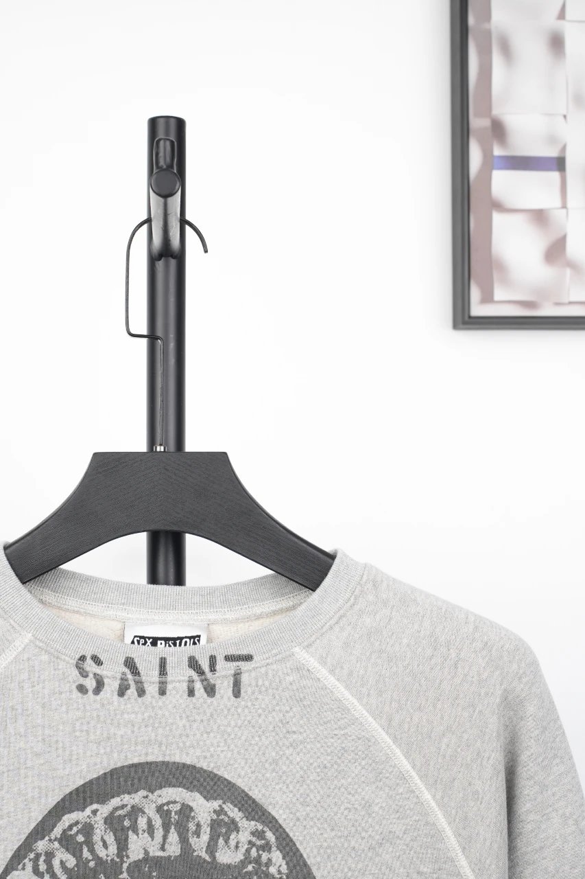Saint Laurent x Sex Pistols Queen Elizabeth II Graphic Sweatshirt Gray Hoodie - 5