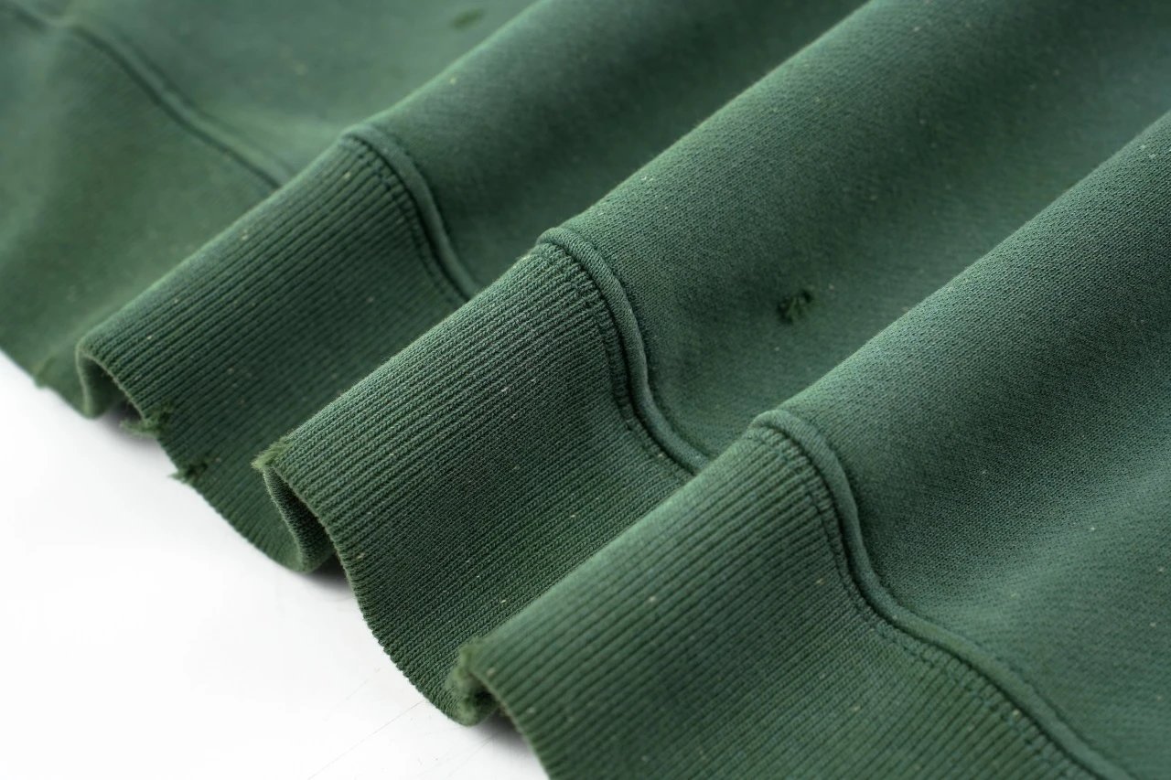 Design Saint-Mx6 Distressed Oversized Sweatshirt Olive Green Hoodie - 9