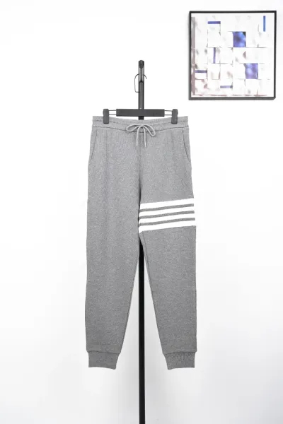 Thom Browne Four-Bar Stripe Gray Sweatpants - 13