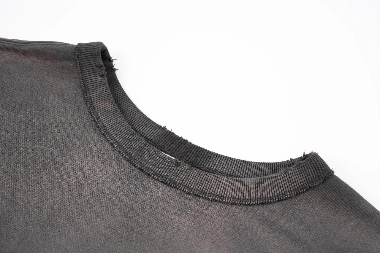 Design Saint-Mx6 Distressed Oversized Sweatshirt Olive Green Hoodie - 16