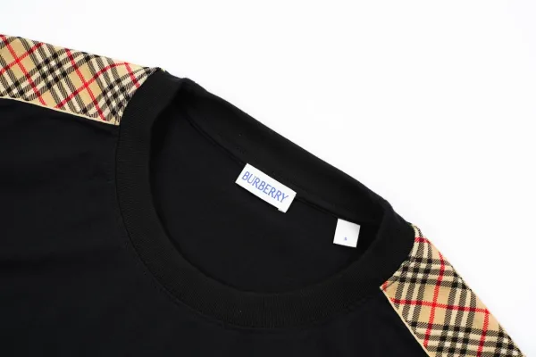 Burberry Check-Panel T-Shirt Black - 9