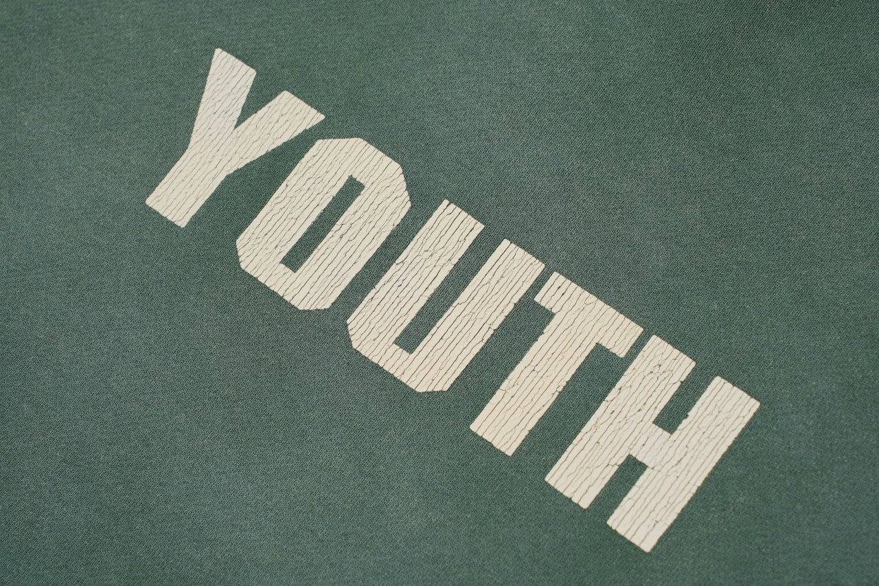Design Saint-Mx6 Distressed Oversized Sweatshirt Olive Green Hoodie - 11