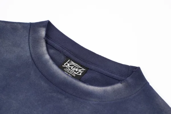 Design Long Sleeve Tee with Gold Graphic Print Navy T-Shirts - 6