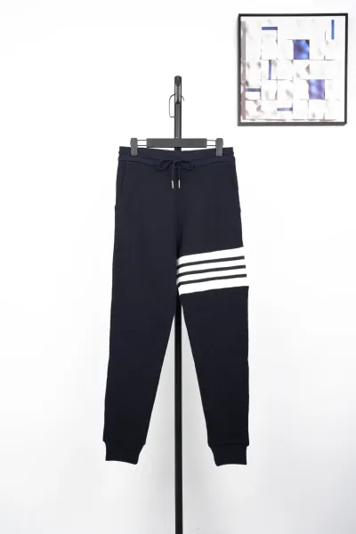 Thom Browne Four-Bar Stripe Gray Sweatpants - 4
