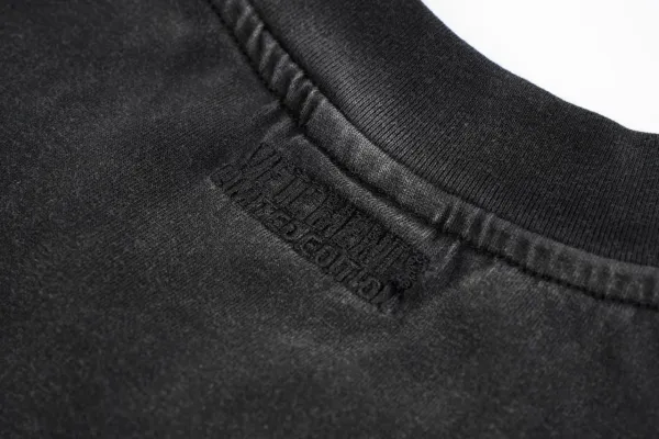 Vetements Logo Print Washed Black T-Shirt - 4